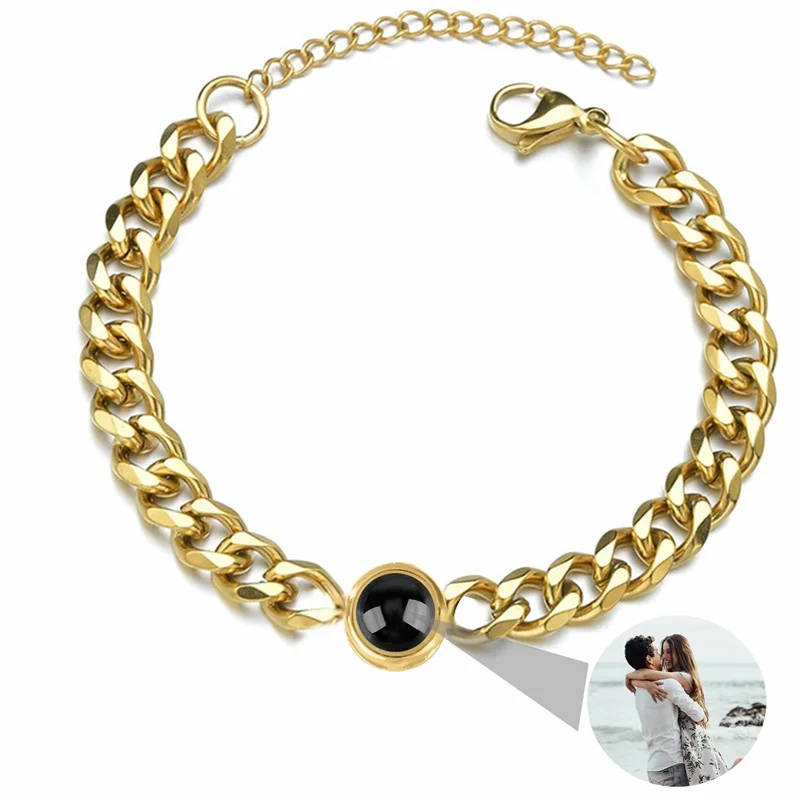 Pulsera con Foto Personalizada, Pulseras con Proyección de Imagen en 100 Idiomas, Te Amo, Pulsera de Acero Inoxidable - Imagen 16