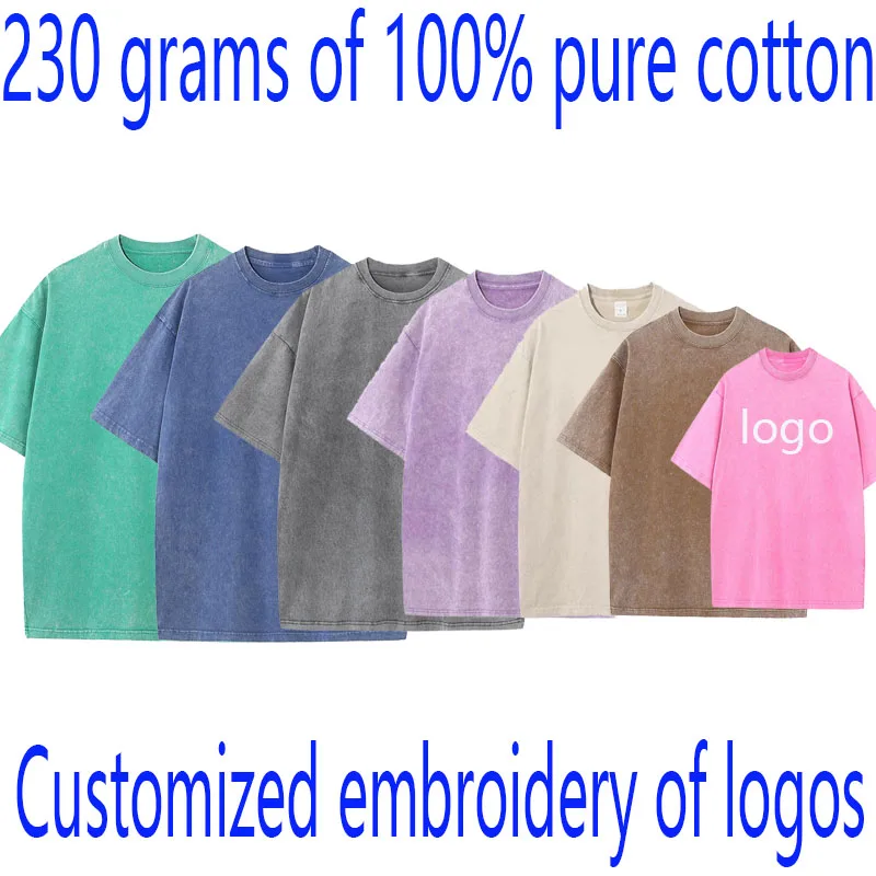 Camiseta 230g de algodón 100% con logotipo bordado personalizado – Corte holgado premium - Imagen 2