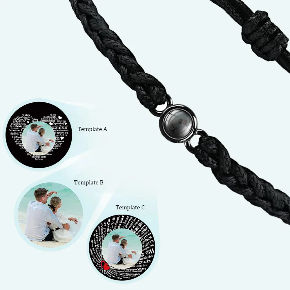 Pulsera de fotos personalizada con proyección de fotos, pulsera de proyección de fotos personalizada tejida a mano, pulsera de memoria, foto al por mayor - Imagen 6
