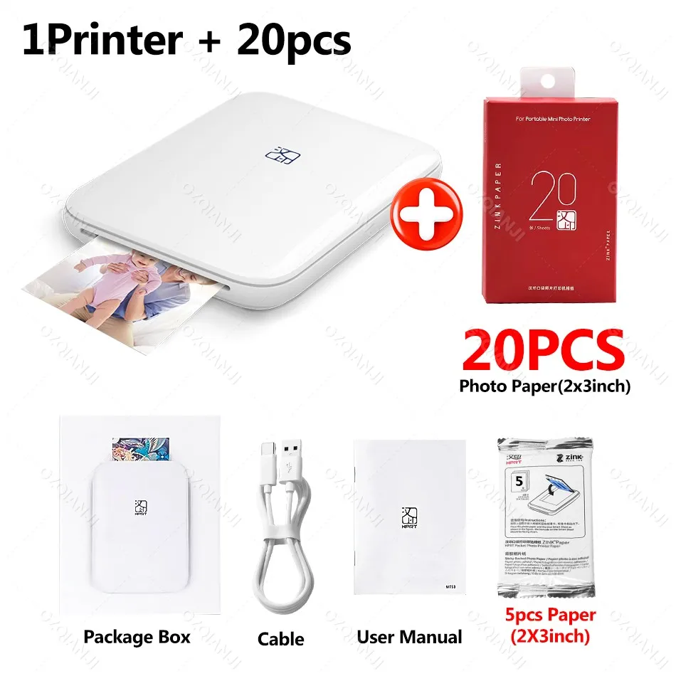 Impresora de bolsillo móvil Mni portátil HPRT MT53, impresora fotográfica inalámbrica BT con tecnología Zink, impresora fotográfica en Color de 2x3 pulgadas - Imagen 9