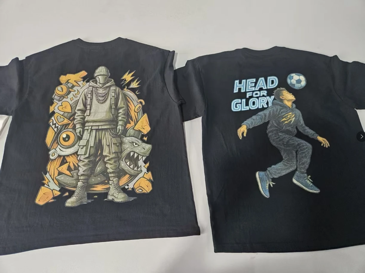 Camiseta personalizada con impresión DTG, camisetas de algodón 100% de 300GSM para hombre, camisetas informales holgadas de alta calidad para mujer, ropa de trabajo superior personalizada - Imagen 34