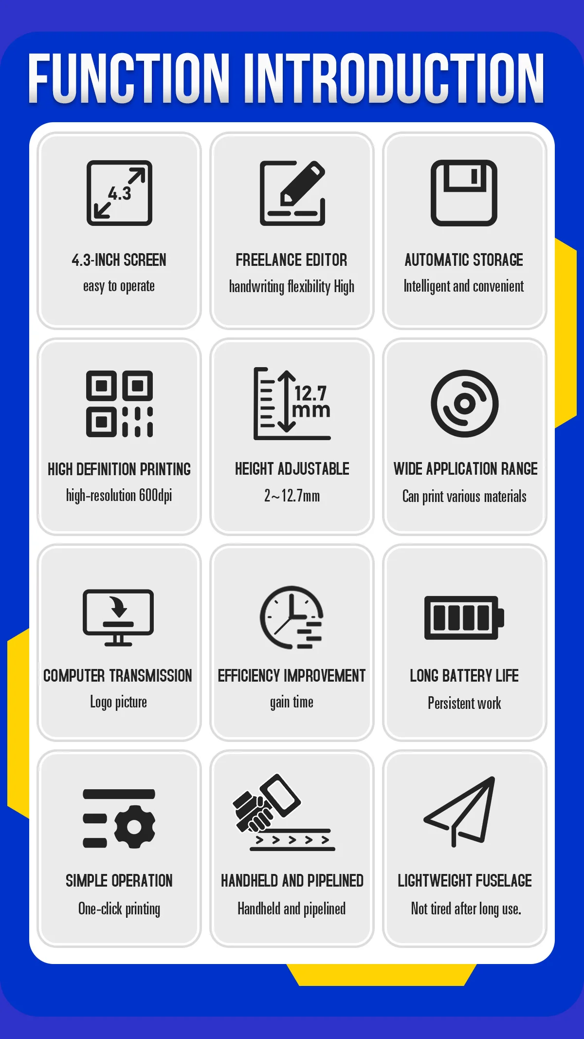 Impresora de inyección de tinta portátil Yhan de 12,7 mm sincriptar para fecha de caducidad Código de barras Código QR Números de lotes Impresión de logotipos de mejor valor - Imagen 16