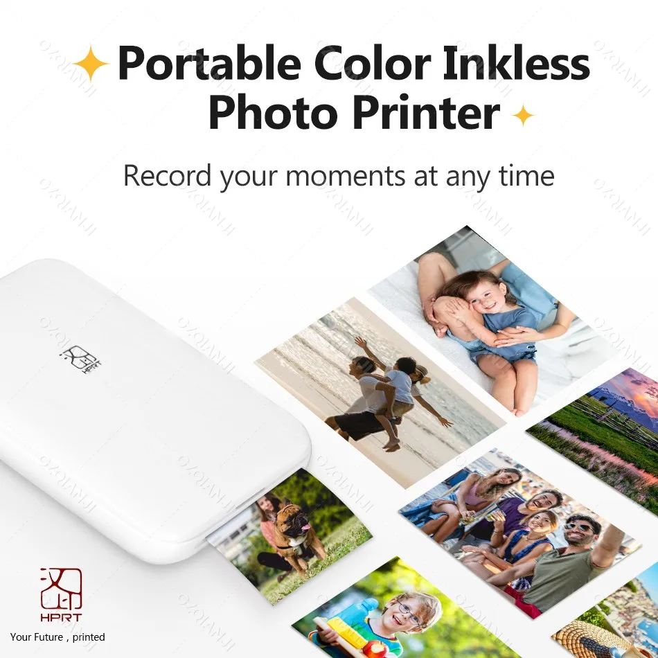 Impresora de bolsillo móvil Mni portátil HPRT MT53, impresora fotográfica inalámbrica BT con tecnología Zink, impresora fotográfica en Color de 2x3 pulgadas - Imagen 2