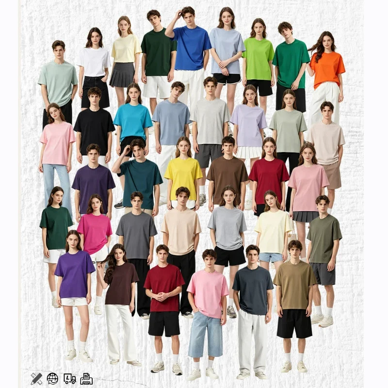 Camisetas Personalizadas para Hombre, 230 GSM, 100% Algodón, Camisetas Sólidas para Mujer, Ropa de Trabajo en Equipo, Impresión Personalizada de Imágenes, Fotos, Texto, Logotipo, Camiseta DIY - Imagen 2