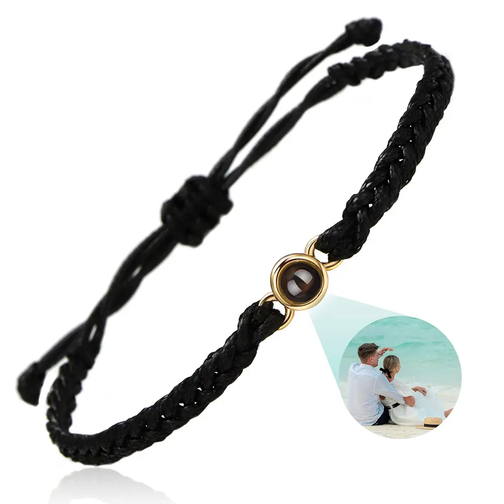 Pulsera de fotos personalizada con proyección de fotos, pulsera de proyección de fotos personalizada tejida a mano, pulsera de memoria, foto al por mayor - Imagen 19