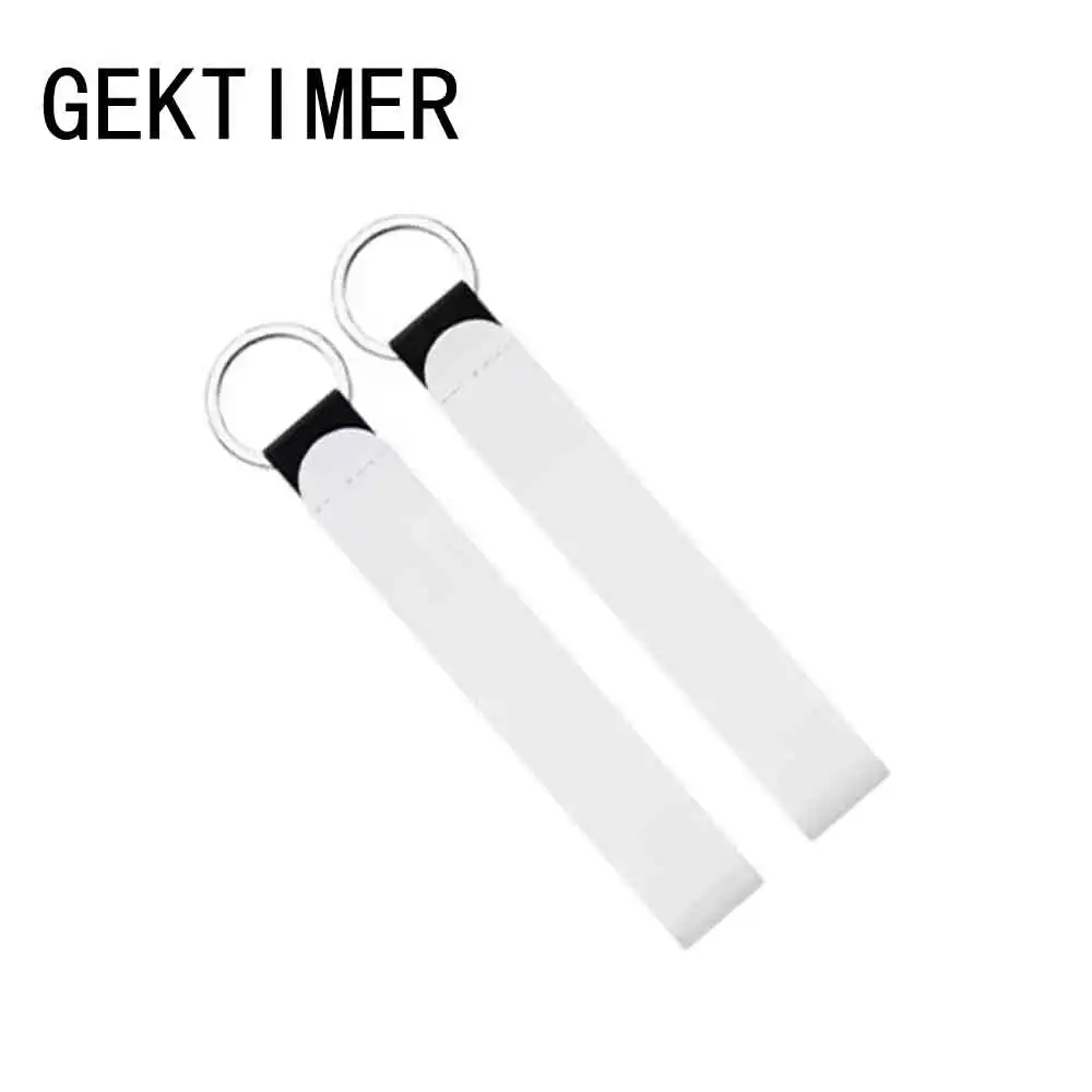 10Pcs Sublimation Blank Wristband Keychain Neoprene Wristlet Strap Lanyard Heat Press Transfer White Wrist Diy Key Ring - Imagen 5