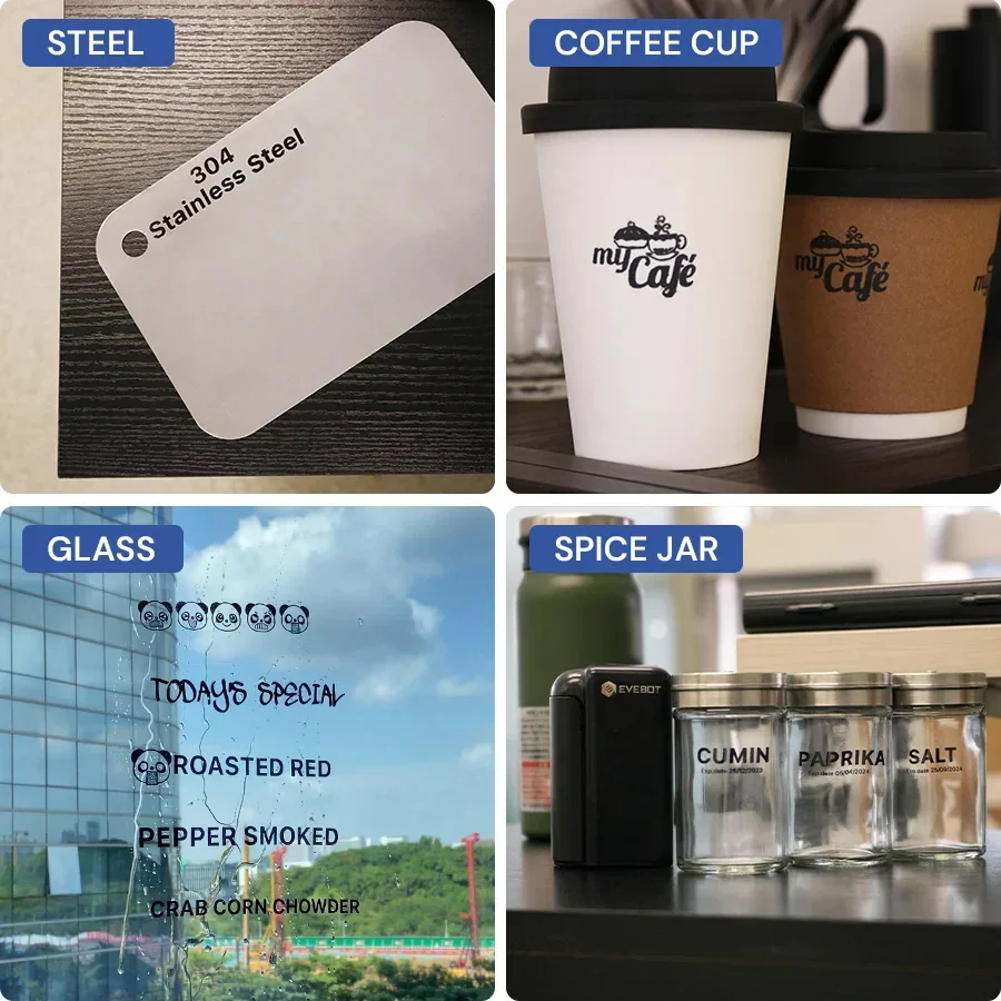 EVEBOT PRINTIND Impresora de inyección de tinta industrial portátil Mini impresora inteligente inalámbrica Bluetooth Tinta de secado rápido (tinta permanente) - Imagen 6