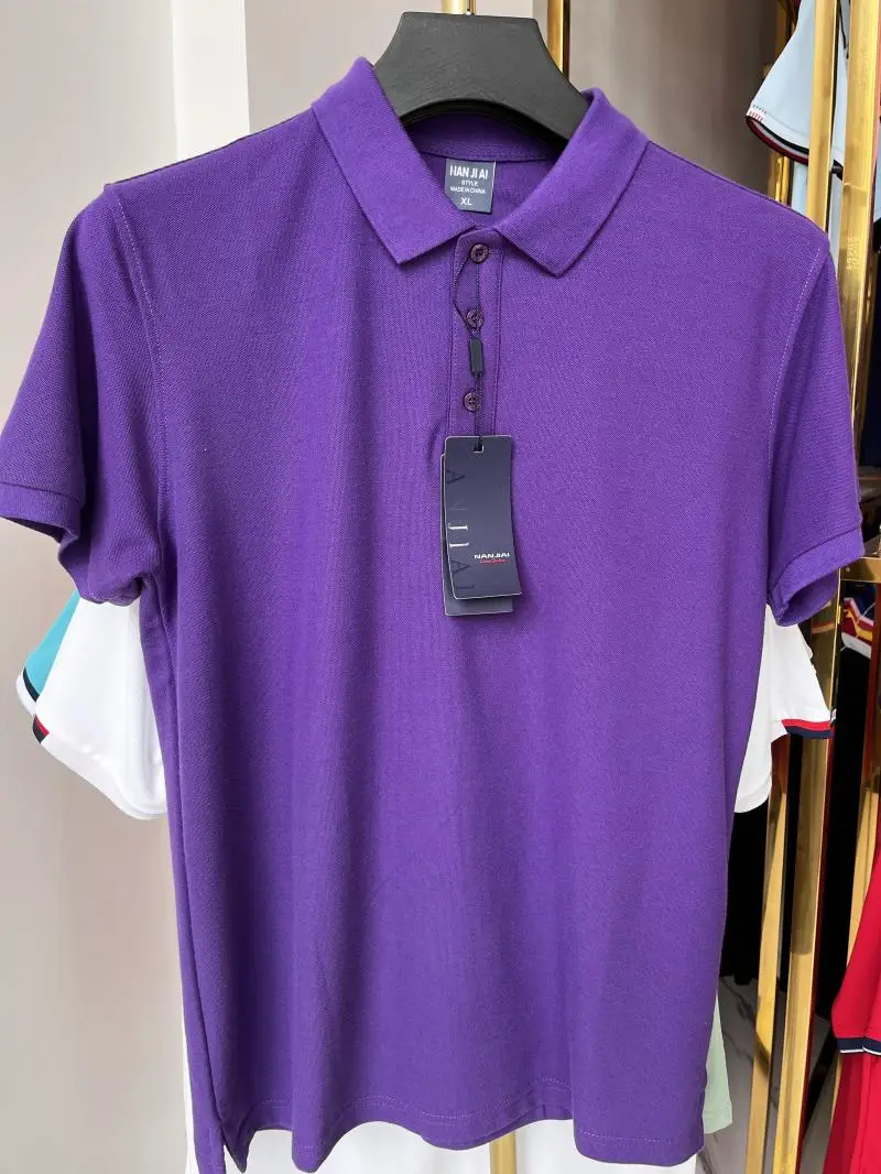 Polo de algodón 100% de 230g para hombre y mujer, Top transpirable de manga corta con estampado de logotipo personalizado, bordado, nombre del grupo de la empresa, verano - Imagen 35