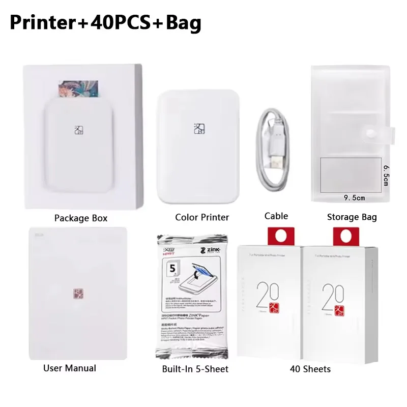 Impresora fotográfica en Color HPRT MT53, 2x3 pulgadas, bolsillo de papel con respaldo adhesivo, impresión Bluetooth, impresora fotográfica instantánea, bolsa de papel con respaldo adhesivo - Imagen 7