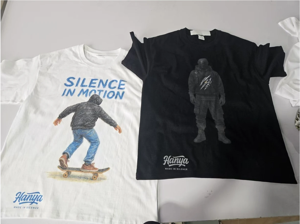 Camiseta personalizada con impresión DTG, camisetas de algodón 100% de 300GSM para hombre, camisetas informales holgadas de alta calidad para mujer, ropa de trabajo superior personalizada - Imagen 32