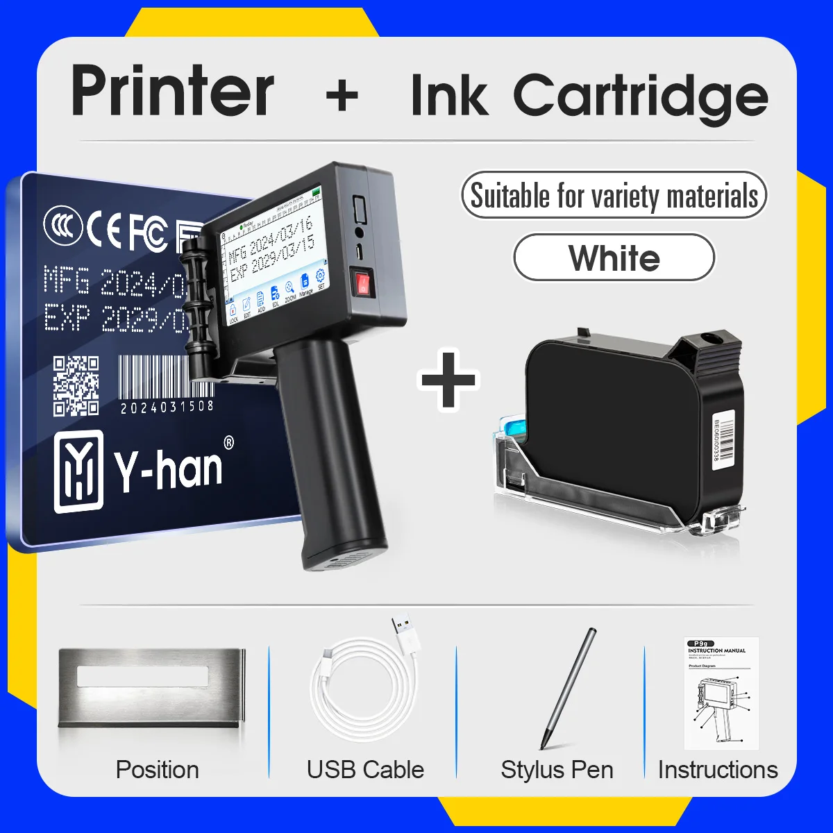 Impresora de inyección de tinta portátil Yhan de 12,7 mm sincriptar para fecha de caducidad Código de barras Código QR Números de lotes Impresión de logotipos de mejor valor - Imagen 9
