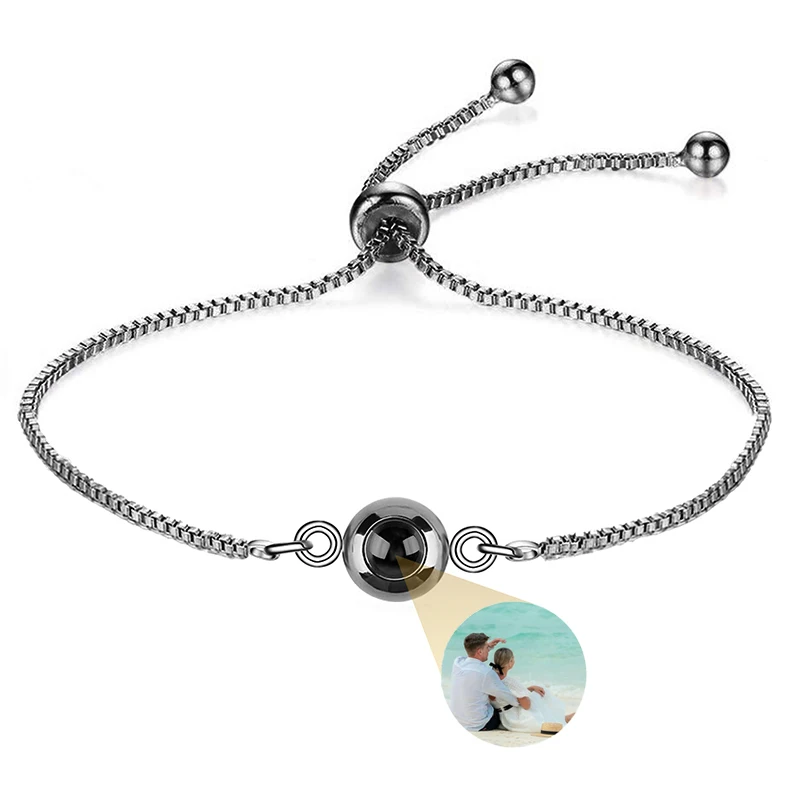 Pulsera con Foto Personalizada, Pulseras con Proyección de Imagen en 100 Idiomas, Te Amo, Pulsera de Acero Inoxidable - Imagen 45