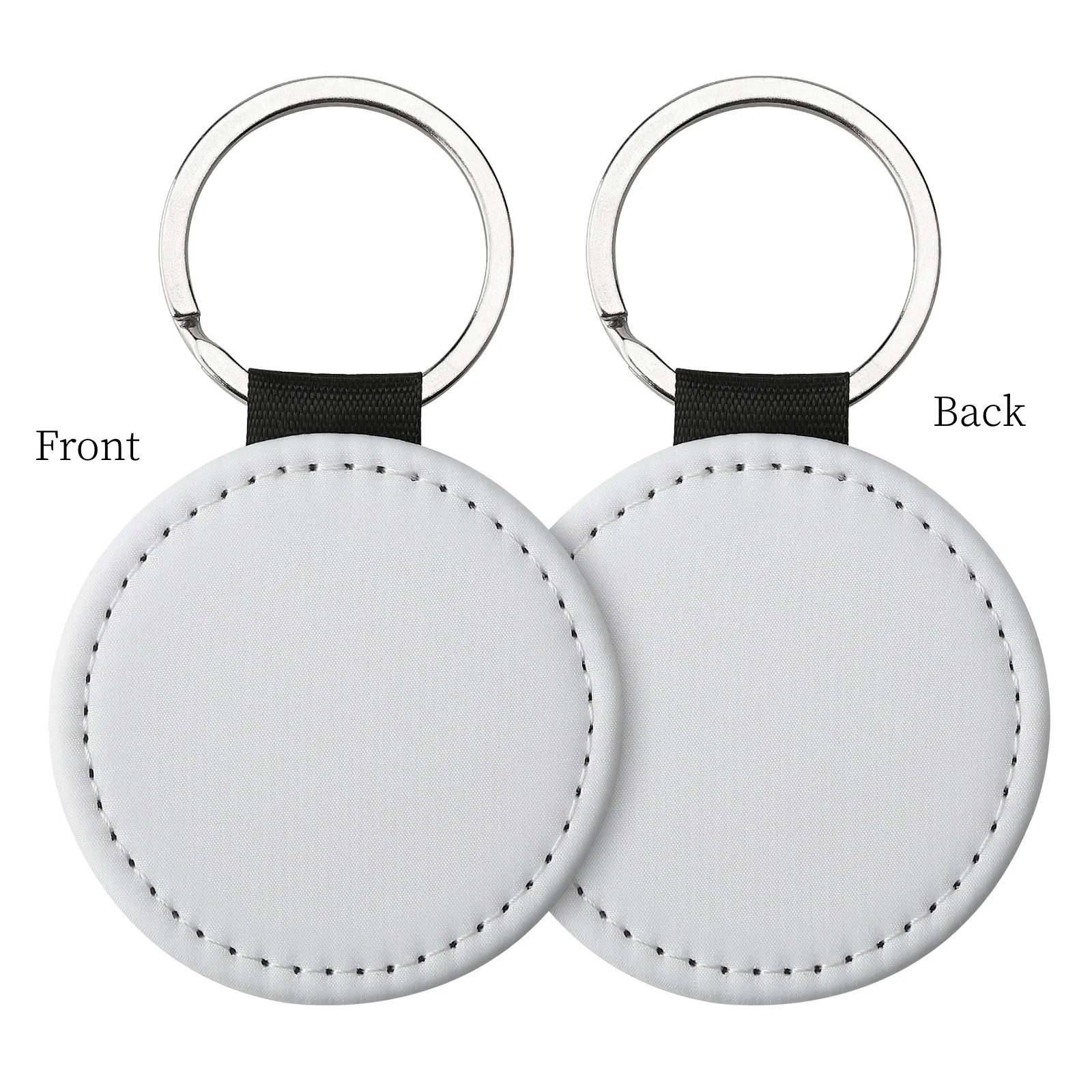 Sublimation Blank Keychains DIY Heat Transfer ID Tags Sublimation Keyrings Creative Gifts PU Leather Keychain - Imagen 6