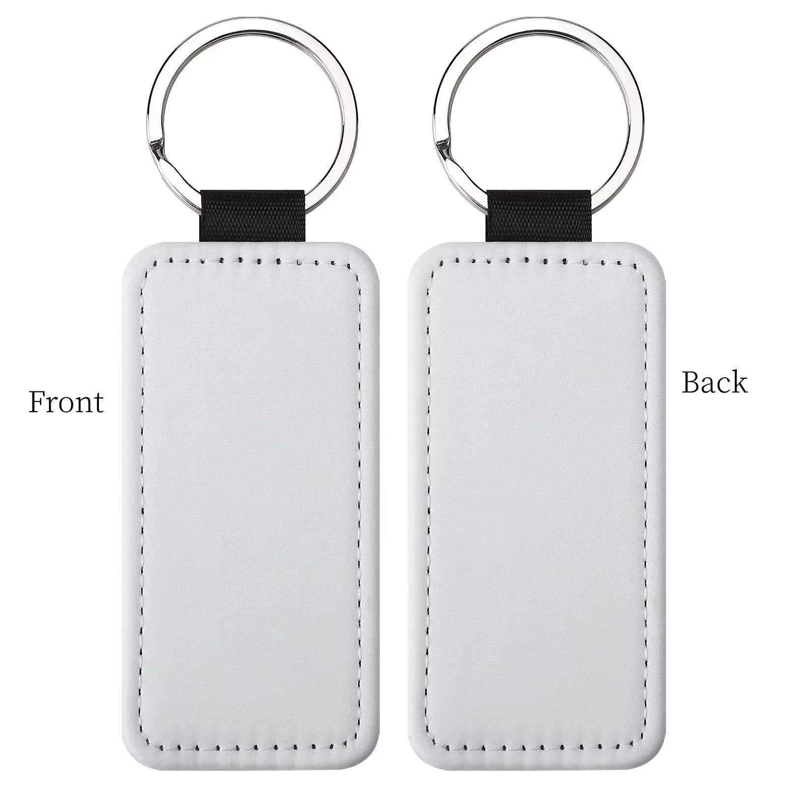 Sublimation Blank Keychains DIY Heat Transfer ID Tags Sublimation Keyrings Creative Gifts PU Leather Keychain - Imagen 14