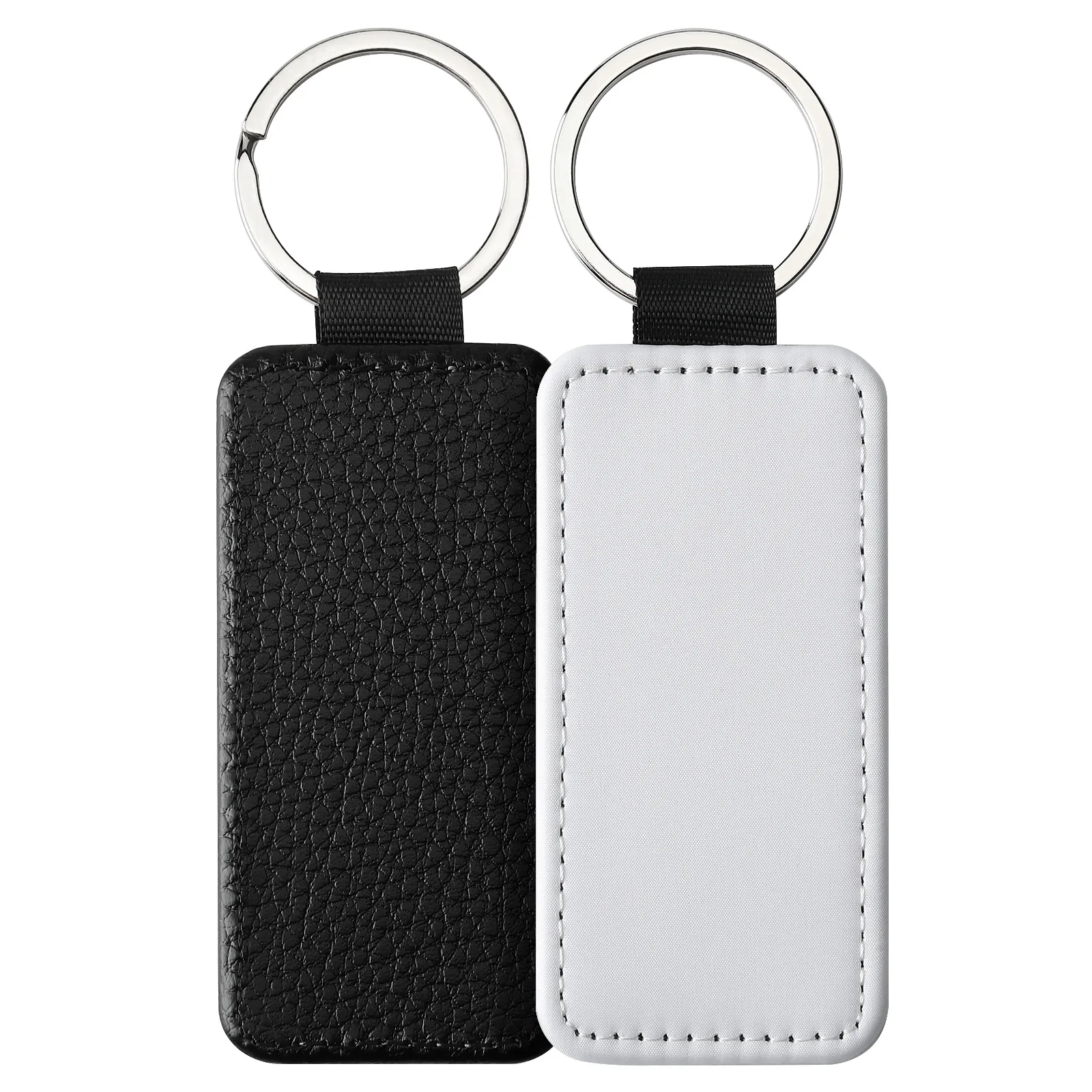 Sublimation Blank Keychains DIY Heat Transfer ID Tags Sublimation Keyrings Creative Gifts PU Leather Keychain - Imagen 8