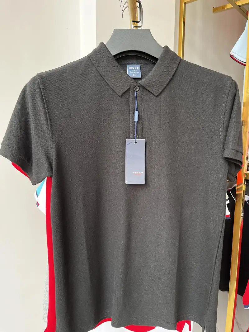 Polo de algodón 100% de 230g para hombre y mujer, Top transpirable de manga corta con estampado de logotipo personalizado, bordado, nombre del grupo de la empresa, verano - Imagen 42