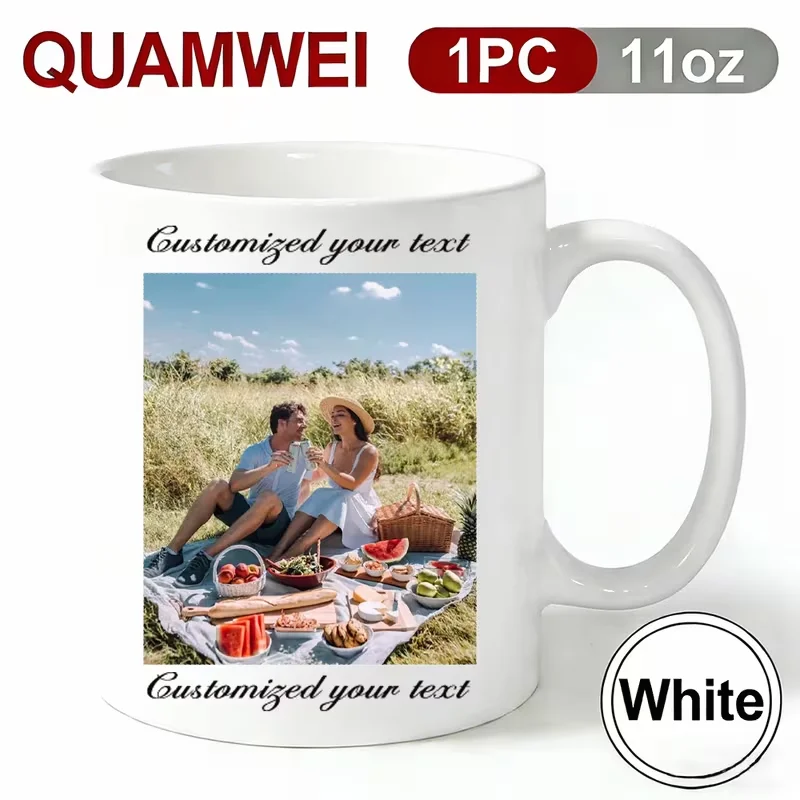 1 customized mug with customizable images and text, perfect for Valentine's Day gift, mother, and the best personalized gift - Imagen 8