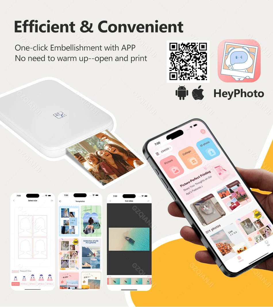 Impresora de bolsillo móvil Mni portátil HPRT MT53, impresora fotográfica inalámbrica BT con tecnología Zink, impresora fotográfica en Color de 2x3 pulgadas - Imagen 14
