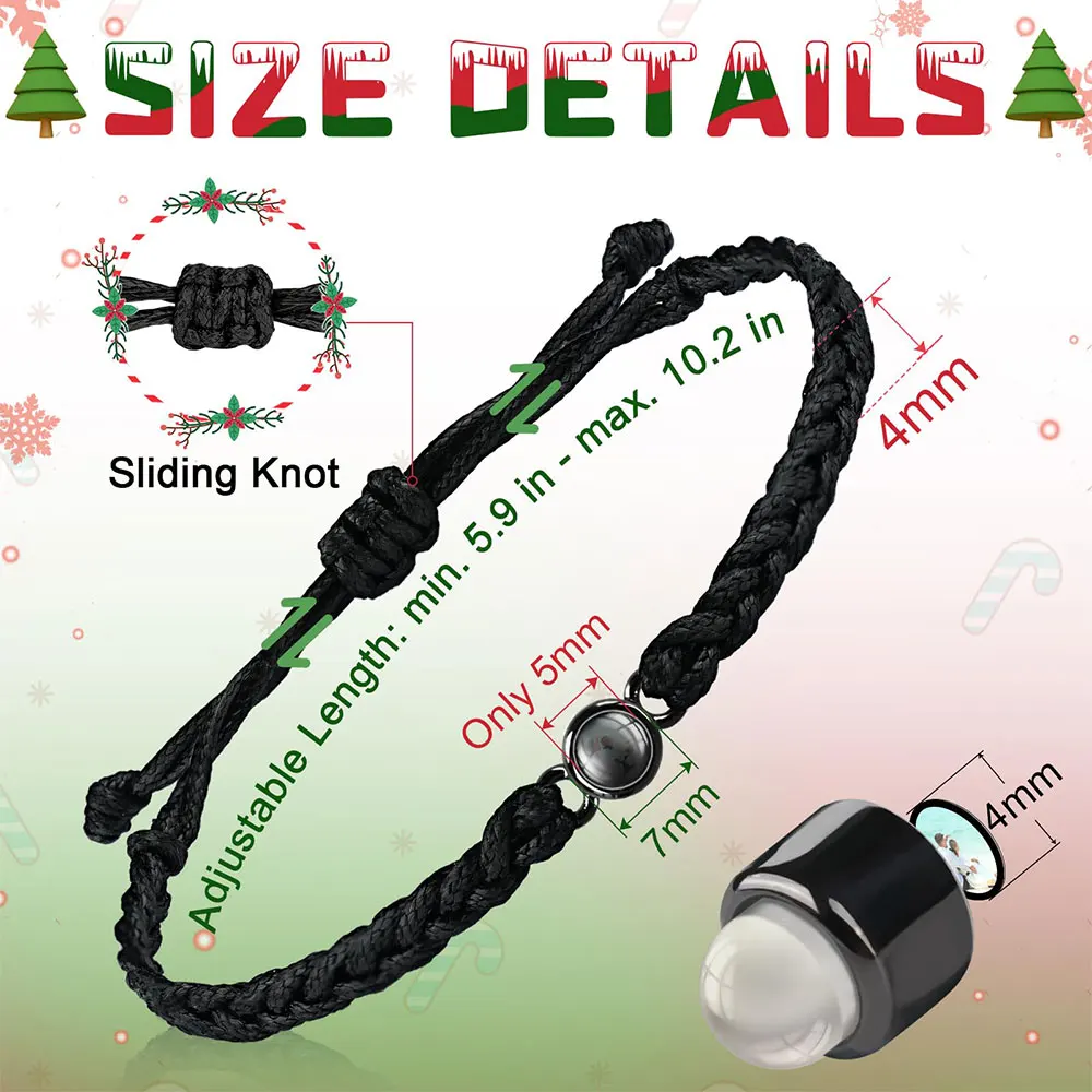 Pulsera de fotos personalizada con proyección de fotos, pulsera de proyección de fotos personalizada tejida a mano, pulsera de memoria, foto al por mayor - Imagen 2