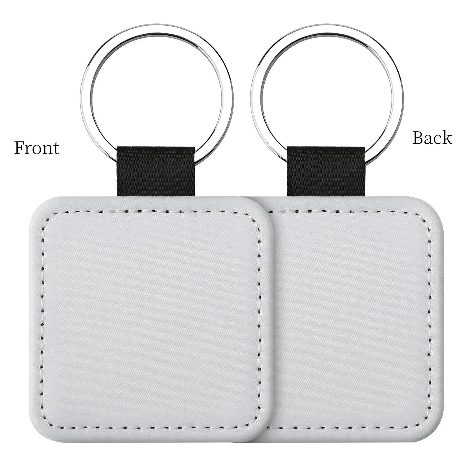 Sublimation Blank Keychains DIY Heat Transfer ID Tags Sublimation Keyrings Creative Gifts PU Leather Keychain - Imagen 13