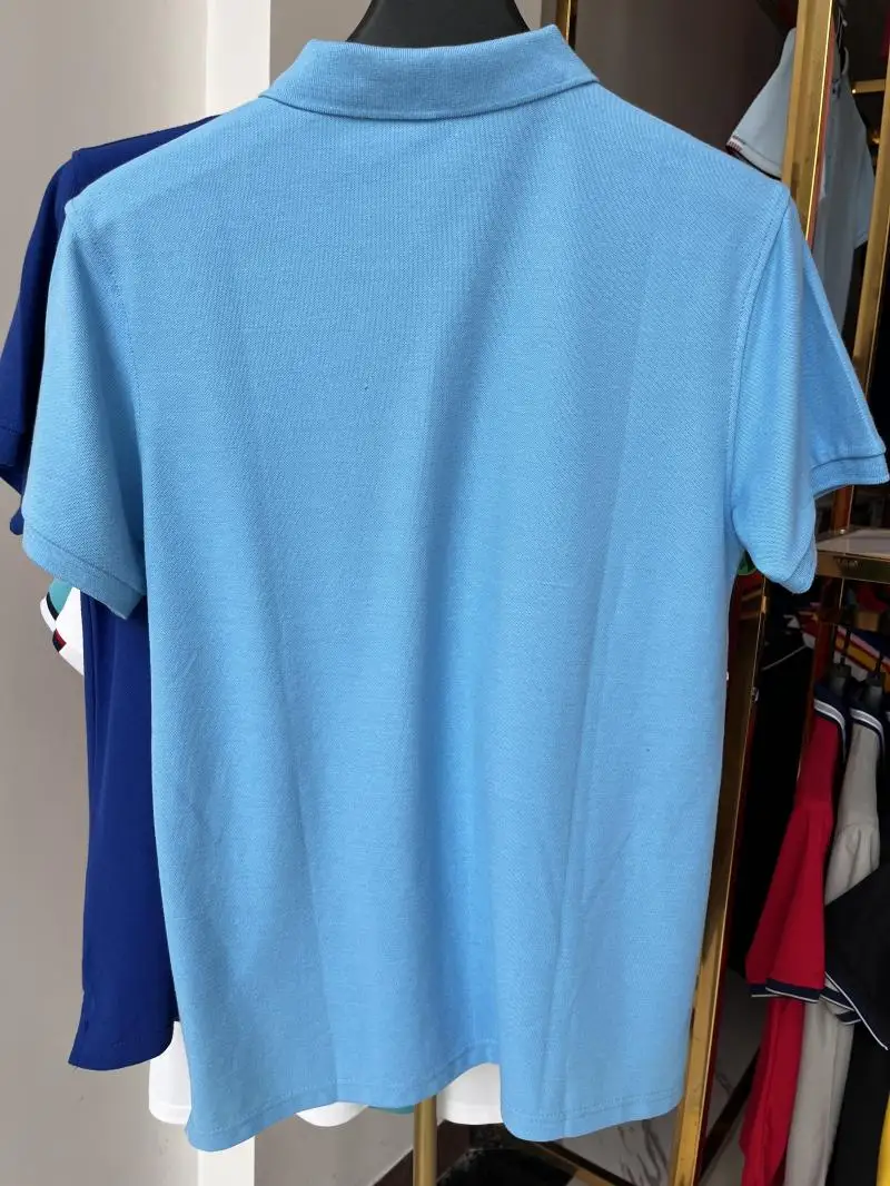 Polo de algodón 100% de 230g para hombre y mujer, Top transpirable de manga corta con estampado de logotipo personalizado, bordado, nombre del grupo de la empresa, verano - Imagen 29
