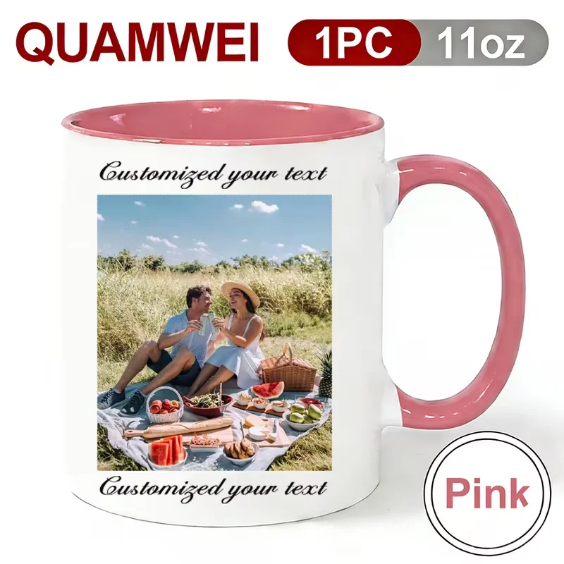 1 customized mug with customizable images and text, perfect for Valentine's Day gift, mother, and the best personalized gift - Imagen 9