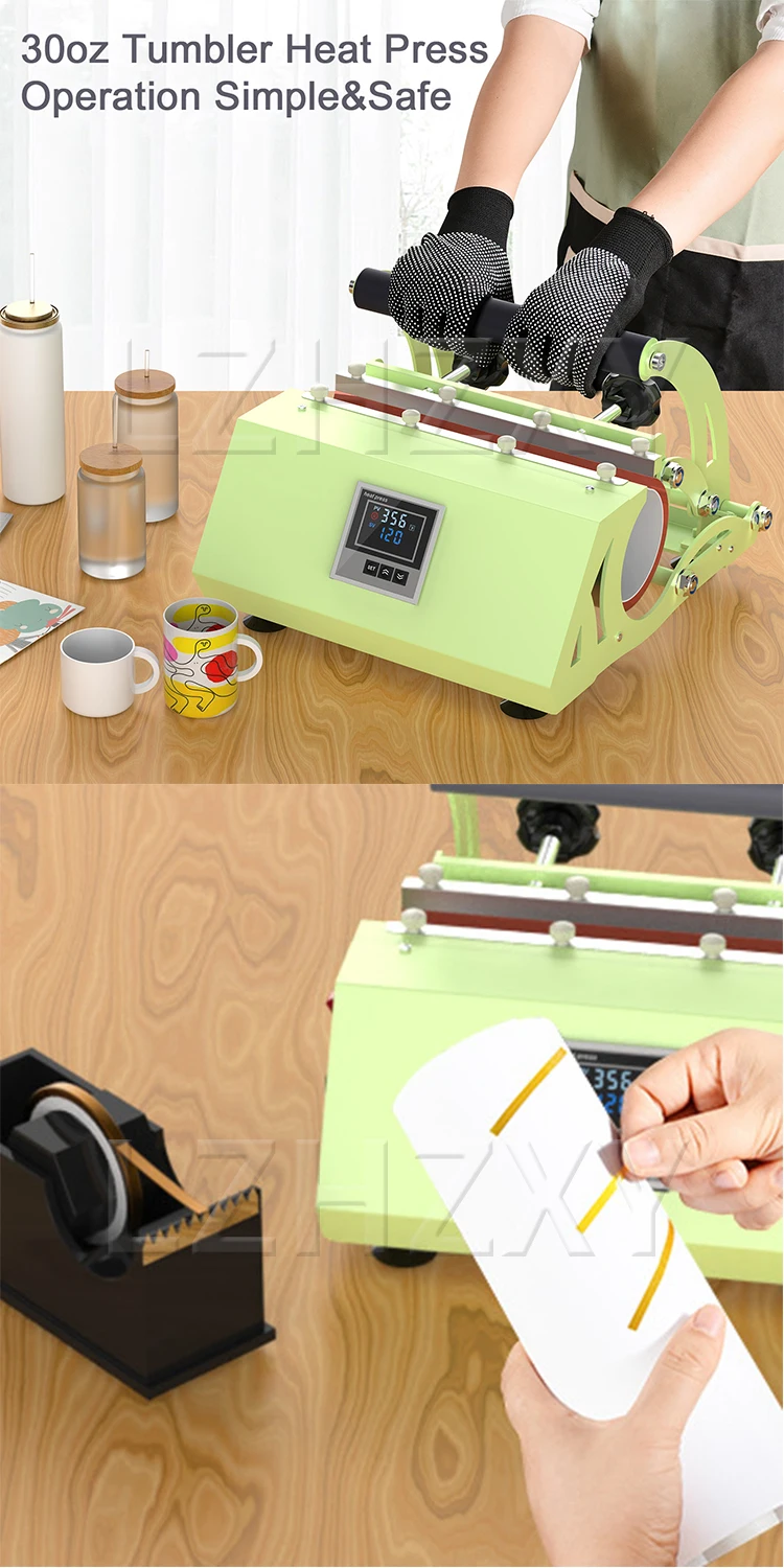 Máquina de prensado en caliente para vasos/máquina de prensado en caliente para tazas, patrón de taza de 11-30oz, taza de escritorio DIY/máquina de transferencia de calor para tazas de acero inoxidable - Imagen 11