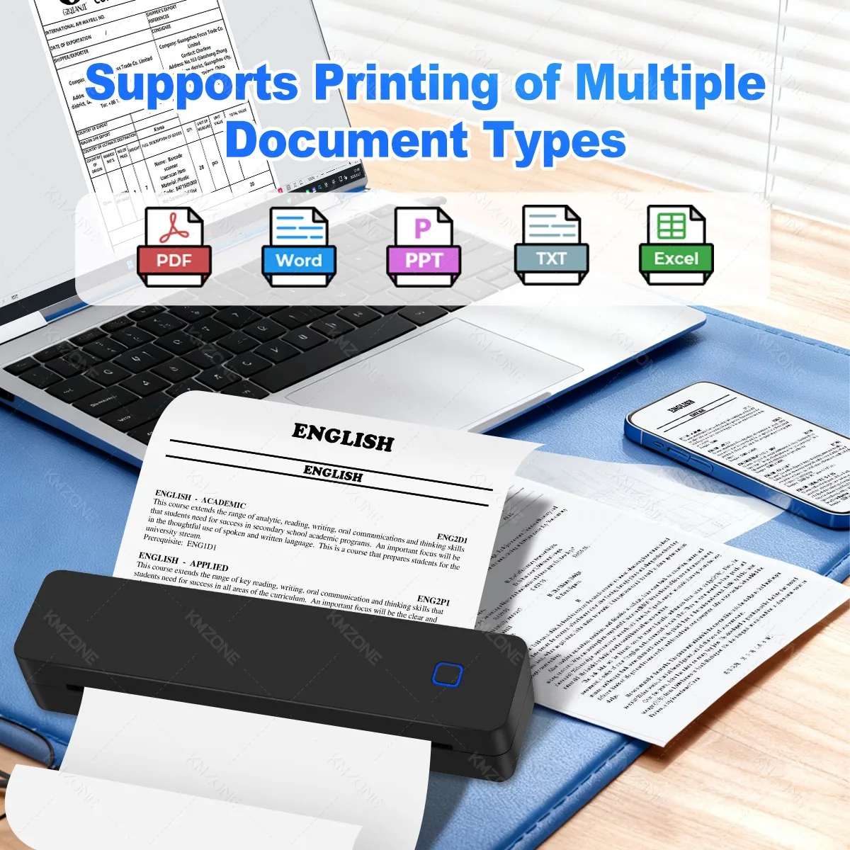 Impresora térmica Bluetooth A4 compatible con tamaños 2 “/3”/4"/A4 Dispositivo de impresión inalámbrico portátil Ideal para viajes Papel térmico A4 - Imagen 4