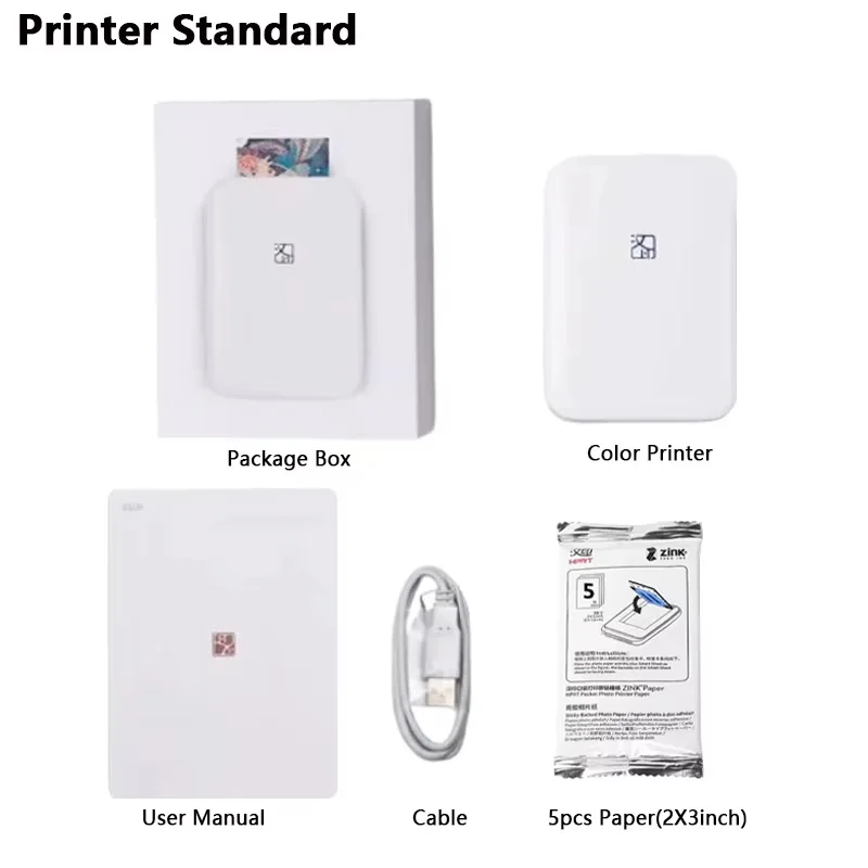 Impresora fotográfica en Color HPRT MT53, 2x3 pulgadas, bolsillo de papel con respaldo adhesivo, impresión Bluetooth, impresora fotográfica instantánea, bolsa de papel con respaldo adhesivo - Imagen 12