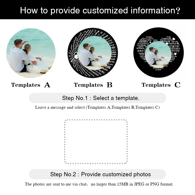 Pulsera con Foto Personalizada, Pulseras con Proyección de Imagen en 100 Idiomas, Te Amo, Pulsera de Acero Inoxidable - Imagen 5