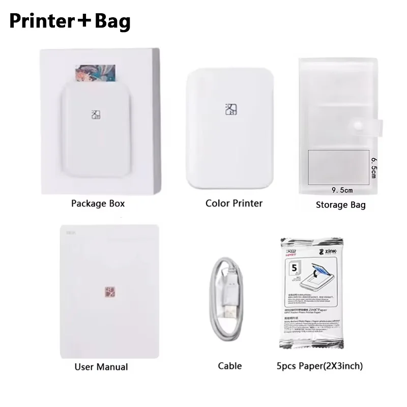 Impresora fotográfica en Color HPRT MT53, 2x3 pulgadas, bolsillo de papel con respaldo adhesivo, impresión Bluetooth, impresora fotográfica instantánea, bolsa de papel con respaldo adhesivo - Imagen 11