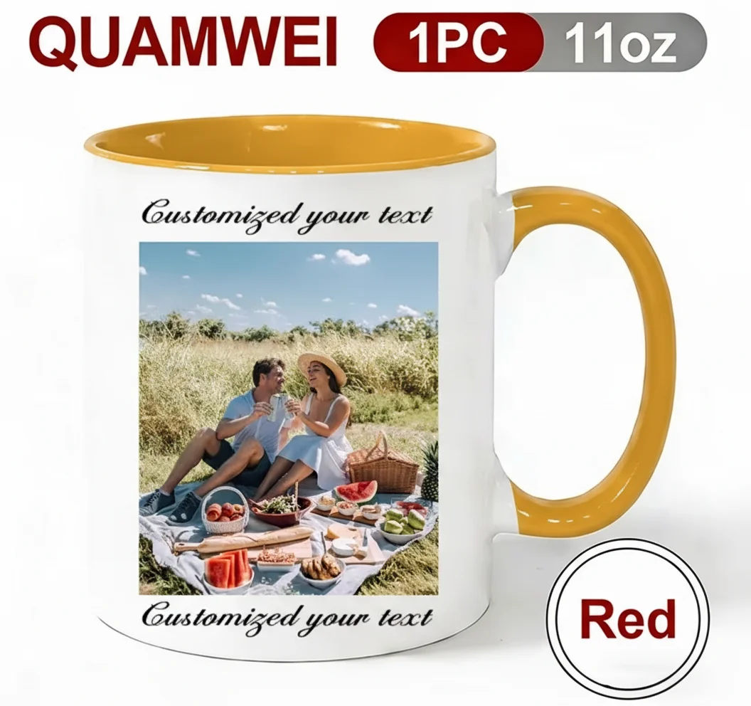 1 customized mug with customizable images and text, perfect for Valentine's Day gift, mother, and the best personalized gift - Imagen 10