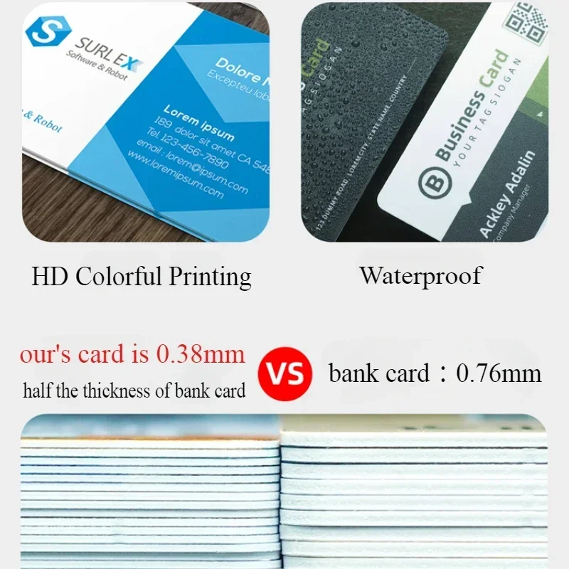 Tarjetas de visita personalizadas, tarjeta de plástico de PVC, logotipo personalizado gratis, diseño anti-doblado resistente al agua, 1000 Uds. - Imagen 3