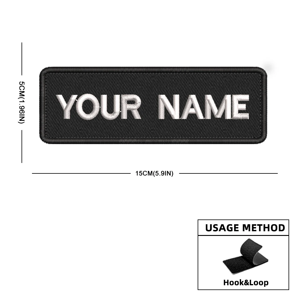 Parche con nombre personalizado, parches personalizados, tamaño 15x5cm, insignia bordada personalizada, emblemas de rayas, bucle de hierro o gancho - Imagen 5