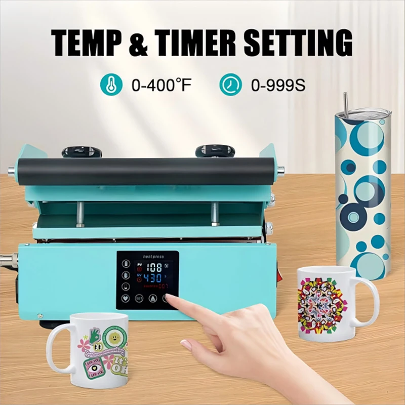 Impresora de Transferencia Térmica para Tazas de 11-30 oz | Impresión de Diseño Personalizado para Tazas Aisladas de Lados Rectos y Tazas de Café | Calentador Eléctrico 220V/110V - Imagen 5