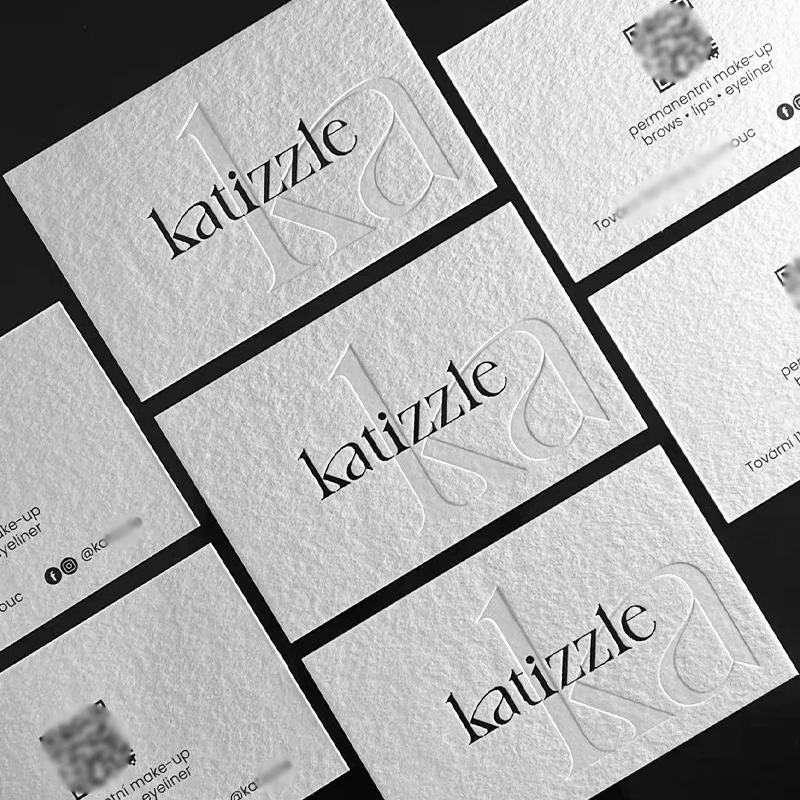Tarjetas de Visita Personalizadas con Impresión Tipográfica en Blanco, Grabadas en Relieve/Grabadas en Bajo Relieve con Texto/Logotipo Personalizado, Tarjetas de Presentación y Tarjetas de Agradecimiento - Imagen 2