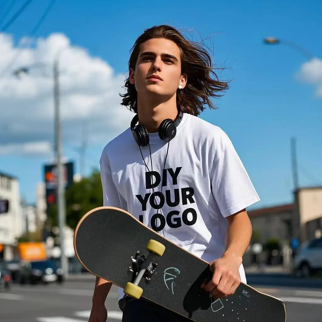 Camiseta personalizada con impresión DTG, camisetas de algodón 100% de 300GSM para hombre, camisetas informales holgadas de alta calidad para mujer, ropa de trabajo superior personalizada - Imagen 6