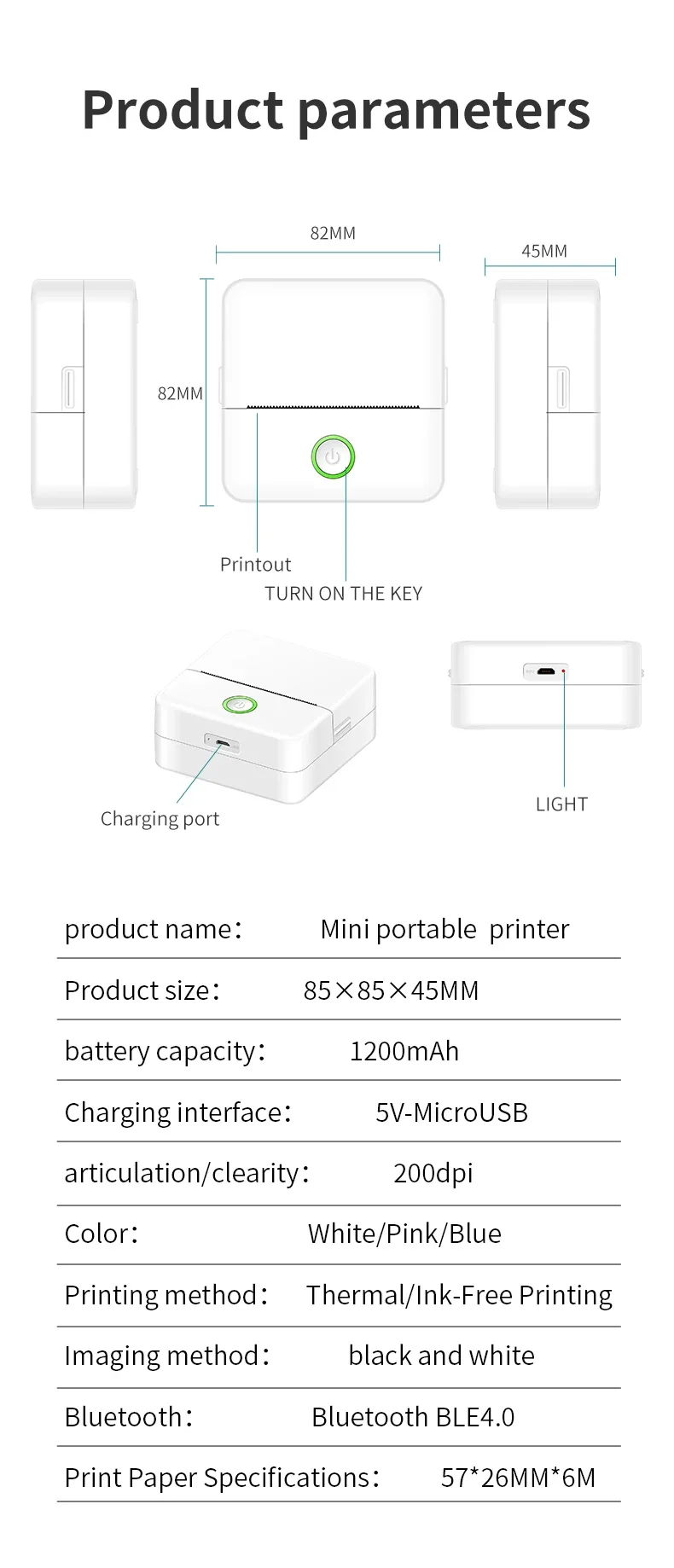 Impresora térmica portátil X6 mini HD, dispositivo de impresión de etiquetas adhesivas, Bluetooth, de bolsillo, con papel para notas de estudiante, sin tinta - Imagen 29
