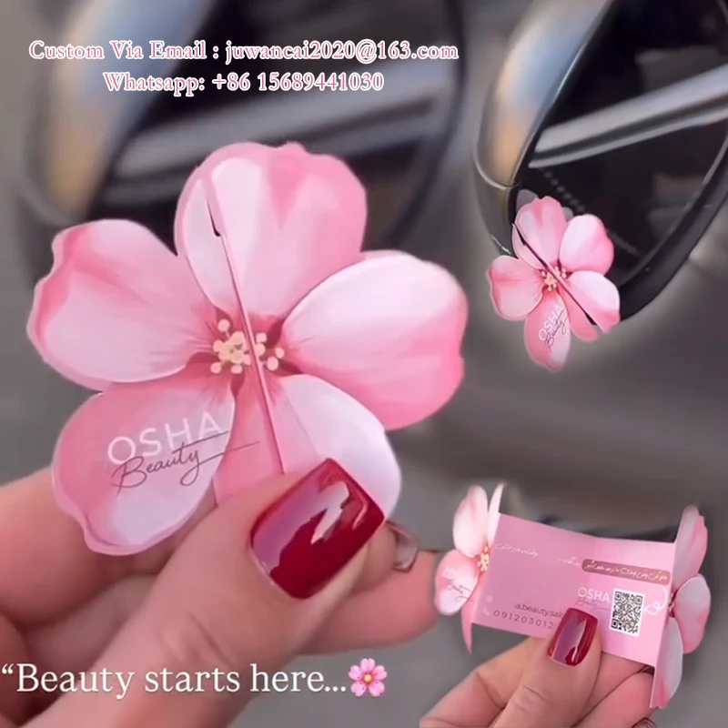 Tarjetas de presentación personalizadas con forma de mariposa, folletos creativos, diseño gratuito, impresión de folletos plegables con efecto espejo, estrategia publicitaria para pequeñas empresas - Imagen 14