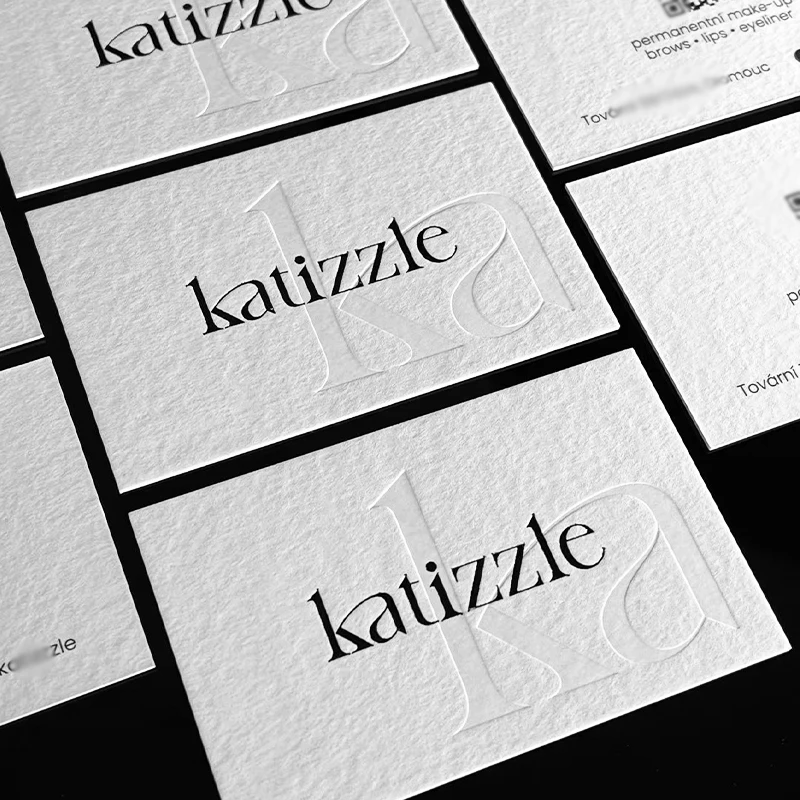 Tarjetas de Visita Personalizadas con Impresión Tipográfica en Blanco, Grabadas en Relieve/Grabadas en Bajo Relieve con Texto/Logotipo Personalizado, Tarjetas de Presentación y Tarjetas de Agradecimiento - Imagen 5
