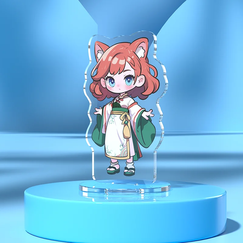 Soporte acrílico transparente personalizado personaje de dibujos animados de Anime personalizado de pie transparente impresión de doble cara foto Standees - Imagen 4