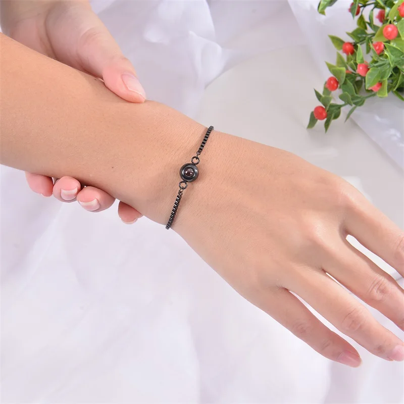 Pulsera con Foto Personalizada, Pulseras con Proyección de Imagen en 100 Idiomas, Te Amo, Pulsera de Acero Inoxidable - Imagen 48