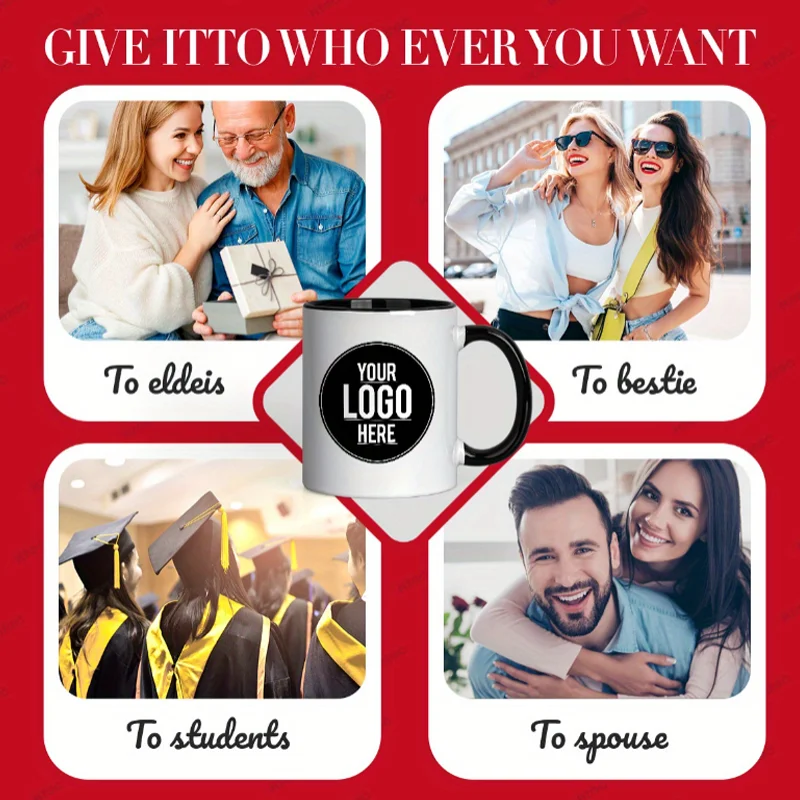1 customized mug with customizable images and text, perfect for Valentine's Day gift, mother, and the best personalized gift - Imagen 5
