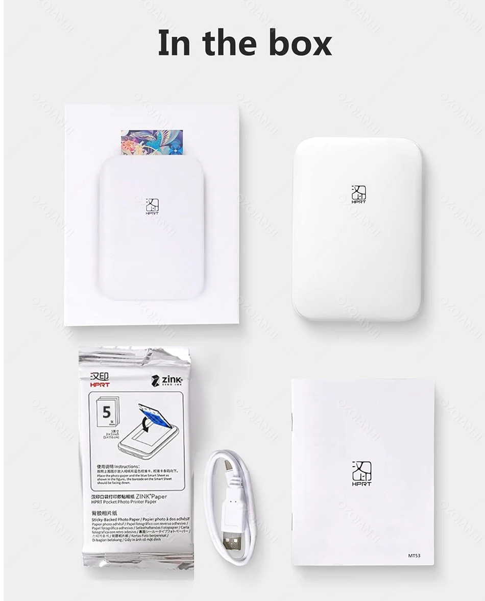 Impresora de bolsillo móvil Mni portátil HPRT MT53, impresora fotográfica inalámbrica BT con tecnología Zink, impresora fotográfica en Color de 2x3 pulgadas - Imagen 24