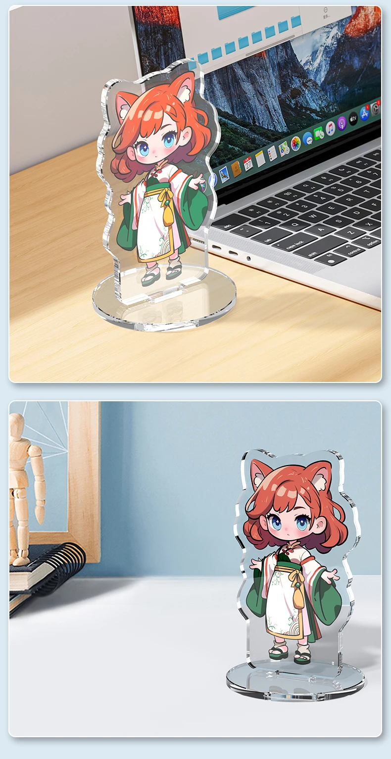 Soporte acrílico transparente personalizado personaje de dibujos animados de Anime personalizado de pie transparente impresión de doble cara foto Standees - Imagen 15