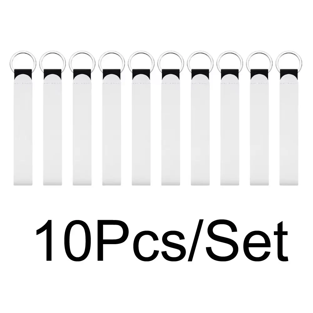 10Pcs Sublimation Blank Wristband Keychain Neoprene Wristlet Strap Lanyard Heat Press Transfer White Wrist Diy Key Ring - Imagen 6