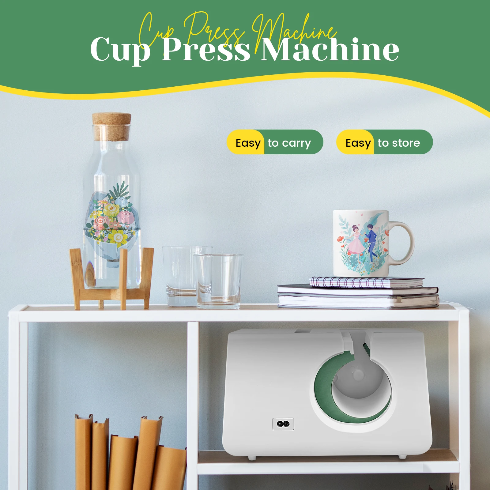 Máquina automática de prensado en caliente para tazas, prensador de tazas portátil por sublimación de transferencia de 10-11oz, botón de un solo toque como regalo para cumpleaños - Imagen 4