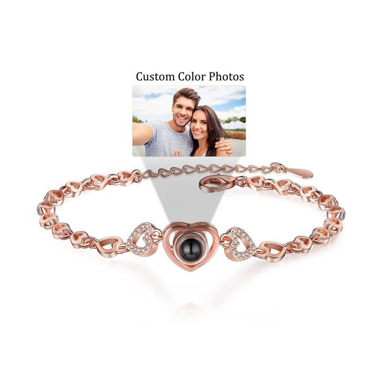 Pulsera con Foto Personalizada, Pulseras con Proyección de Imagen en 100 Idiomas, Te Amo, Pulsera de Acero Inoxidable - Imagen 30
