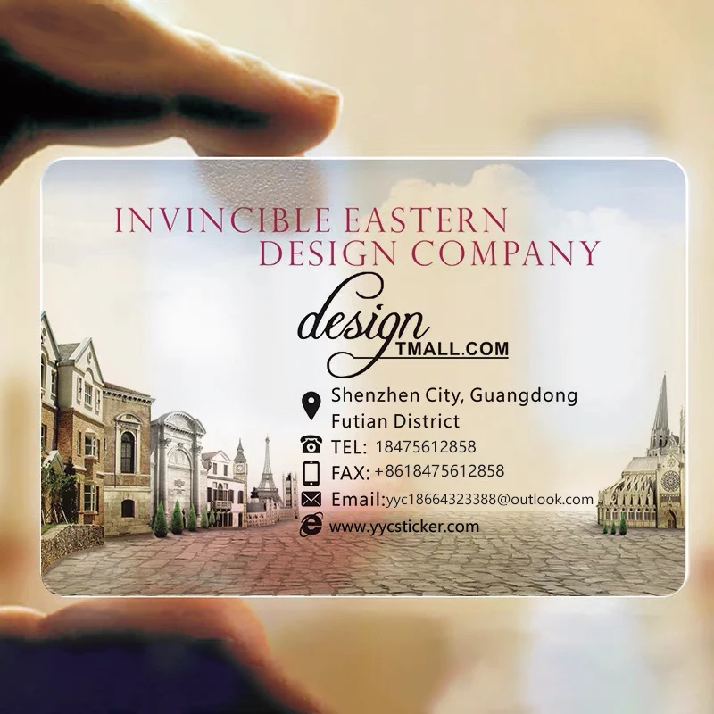 Tarjeta de visita de PVC transparente personalizada, logotipo de visita transparente, nombre, identidad de plástico, esquinas redondas impermeables, personalizado, 200 Uds., 500 Uds. - Imagen 4
