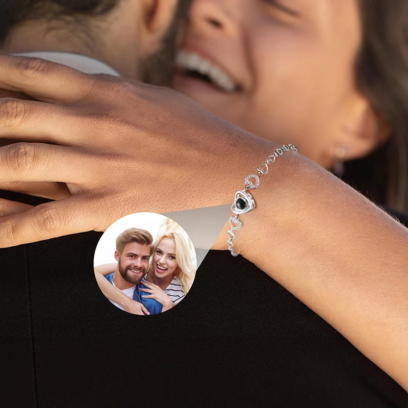 Pulsera con foto en el interior, pulsera personalizada con proyección de fotos, pulsera con foto, pulsera conmemorativa con foto personalizada - Imagen 3
